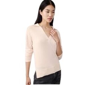 Banana Republic XXL 100% Merino Wool Collared‎ Lightweight V-Neck Sweater Top